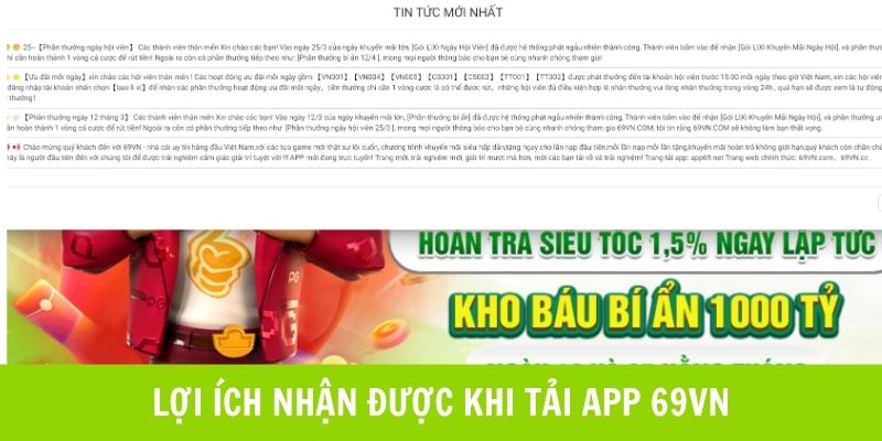 Lợi ích hội viên nhận được sau khi tải app về điện thoại